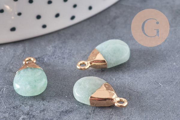 Pendentif goutte rubis aventurine,pendentif bijoux, pendentif aventurine naturelle,pendentif pierre,17-19mm,G2787