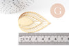 Pendentif goutte soleil acier 201 inoxydable dore 52mm ,breloque acier inoxydable doré filigrane sans nickel pour création bijoux, x1 G6119