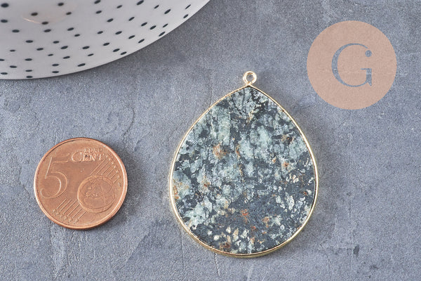 Pendentif goutte turquoise africaine,Pendentif bijoux,pendentif pierre, pierre naturelle, turquoise naturelle,création bijoux,41mm, x1 G1526