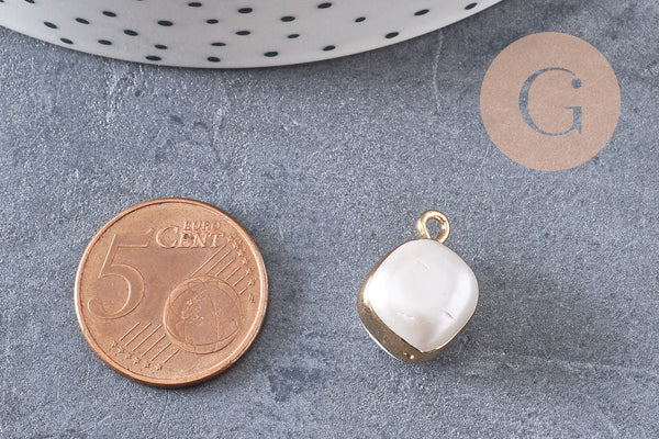 Pendentif grosse perle naturelle Keshi pour création de bijou en perle naturelle blanche et perle eau douce,17-25mm, x1 (G0197)