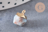 Pendentif hexagone amazonite 11mm,pendentif pierre amazonite naturel pour création bijoux, x 2-G0552
