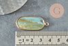 Pendentif hexagone amazonite naturelle laiton doré 37mm,Pendentif bijoux pierre pour création collier, x1 G5174