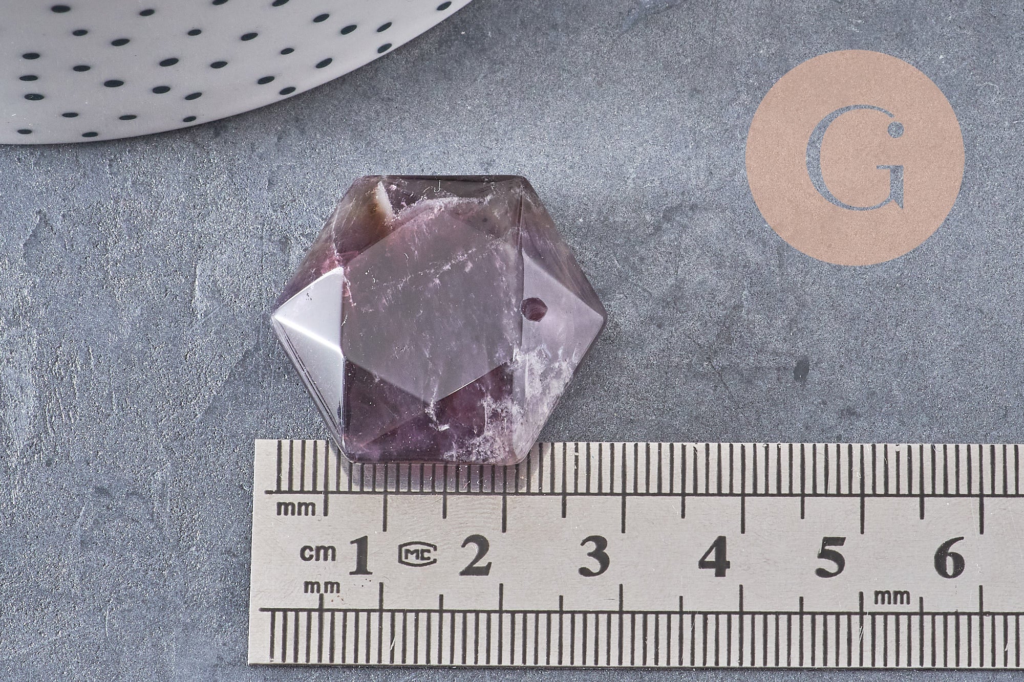Pendentif hexagone améthyste violette, pendentif pierre, améthyste naturelle, 29mm x1 (G0587)