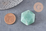Pendentif hexagone aventurine, pendentif pierre, aventurine naturelle, 29mm x1 (G1444)
