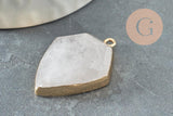 Pendentif hexagone cristal,Pendentif bijoux,pendentif collier,pierre naturelle,pendentif quartz, cristal naturel,30mm, x1 G0514