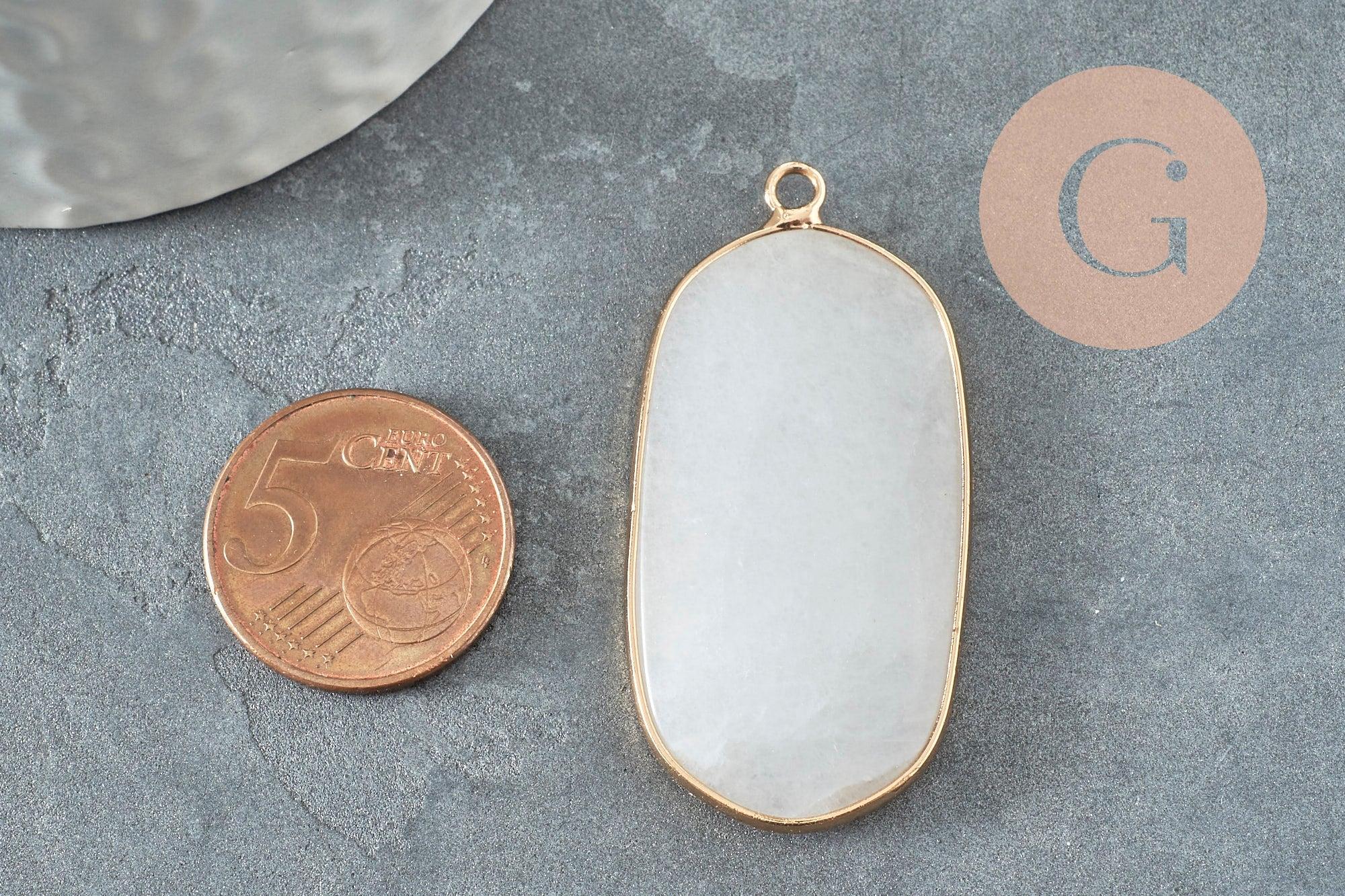 Pendentif hexagone jade blanc,Pendentif bijoux, pendentif pierre,pendentif collier,pierre naturelle,pendentif jade,jade naturel,49mm, x1 G0209