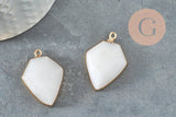 Pendentif hexagone jade blanc,Pendentif bijoux,pierre jade blanc,pierre naturelle,pendentif jade, jade naturel,30mm, x1 G1619