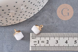 Pendentif hexagone jade blanc,Pendentif pour bijoux, pendentif pierre,pendentif collier,pendentif jade, jade naturel,12mm, x1 G4544