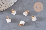 Pendentif hexagone jade blanc,Pendentif pour bijoux, pendentif pierre,pendentif collier,pendentif jade, jade naturel,12mm, x1 G4544