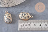 Pendentif hexagone jaspe dalmatien,pendentif pierre, support doré,création bijou pierre naturelle,jaspe naturel,25mm, x1, G1866