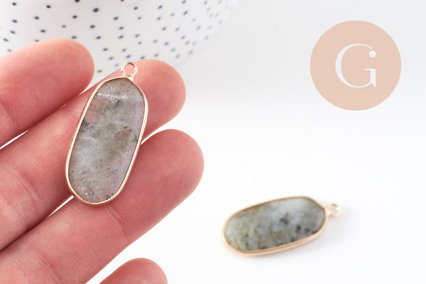 Pendentif hexagone labradorite naturelle 37mm,Pendentif pierre,pendentif collier,pendentif labradorite, labradori Naturelle, x1-G1423