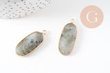 Pendentif hexagone labradorite naturelle 37mm,Pendentif pierre,pendentif collier,pendentif labradorite, labradori Naturelle, x1-G1423