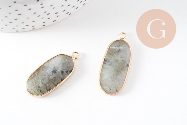 Pendentif hexagone labradorite naturelle 37mm,Pendentif pierre,pendentif collier,pendentif labradorite, labradori Naturelle, x1-G1423