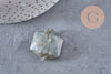 Pendentif hexagone labradorite, pendentif pierre, labradorite naturelle, 29mm, x1 (G1443)