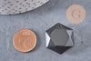 Pendentif hexagone obsidienne,pendentif pierre, obsidienne naturelle, 29mm x1 (G1483)
