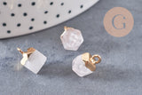 Pendentif hexagone quartz ,pendentif pierre cristal de roche naturel,pendentif quartz ,11mm, x1 G7866