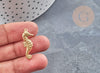 Pendentif hippocampe acier 304 inoxydable doré 26.5mm, x2 (G2893)