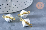 Pendentif howlite naturelle support laiton doré 20mm, bijou pendentif pierre naturelle x1 G6461