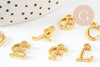 Pendentif initiale zamac doré 13-15mm, pendentif lettre alphabet doré x1 (G9380)
