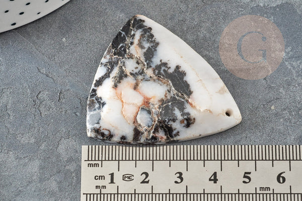 Pendentif jaspe zebra marbré , pendentif pierre naturelle,45-55mm, x1 (G3432)