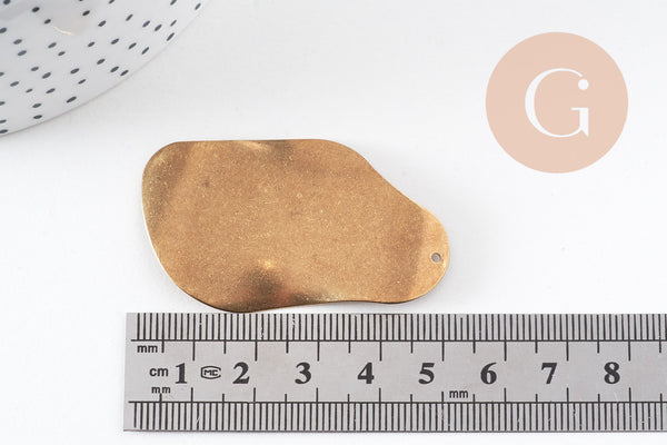 Pendentif laiton doré , fournitures pour bijoux, breloques laiton brut ,sans nickel, géométrique,58mm, x1 (G1628)