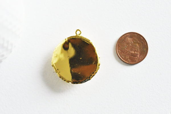 Pendentif laiton dorée perle naturelle,creation bijou femme, bijou minimaliste, bijou doré perle, cadeau anniversaire 34x31mm, x1 G5331