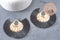 Pendentif large pompon fil noir support doré,pendentif en fil sur support doré, 85-92mm, x2 (G4533)