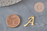 Pendentif lettre initiale acier inoxydable doré IP 20.5mm, x1 (G11375)