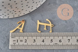Pendentif lettre initiale acier inoxydable doré IP 20.5mm, x1 (G11375)