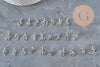 Pendentif lettre initiale stylisé acier inoxydable platine 12.5mm, x1 (G11373)