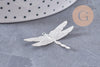 Pendentif libellule argentée, pendentif bijoux, libellule argent,2.7cm, x1 (G0745)