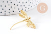 Pendentif libellule laiton brut 43mm, fournitures bijoux, breloque laiton brut, pendentif laiton brut, x2 (G1481)