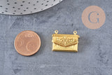 Pendentif locket enveloppe laiton doré 21.8mm, médaillon Vintage pour création collier x1 (G3321)