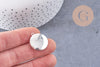 Pendentif locket medaillon zamac argenté 20mm, x2 (G1514)