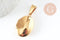 Pendentif locket ovale acier 316 inoxydable doré IP 18K 24mm, x1 (G9466)
