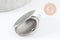 Pendentif locket ovale acier 316 inoxydable platine 24mm, x1 (G9450)