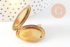 Pendentif locket rond medaillon laiton brut, médaillon Vintage, création collier, fournitures laiton brut,x 2-32mm-G1910