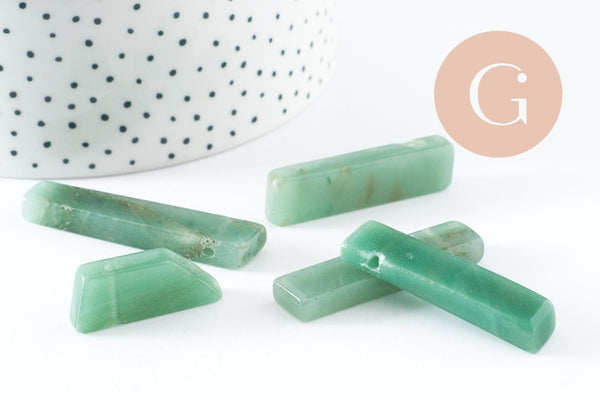 Pendentif long aventurine 15-70mm, x2 G2354