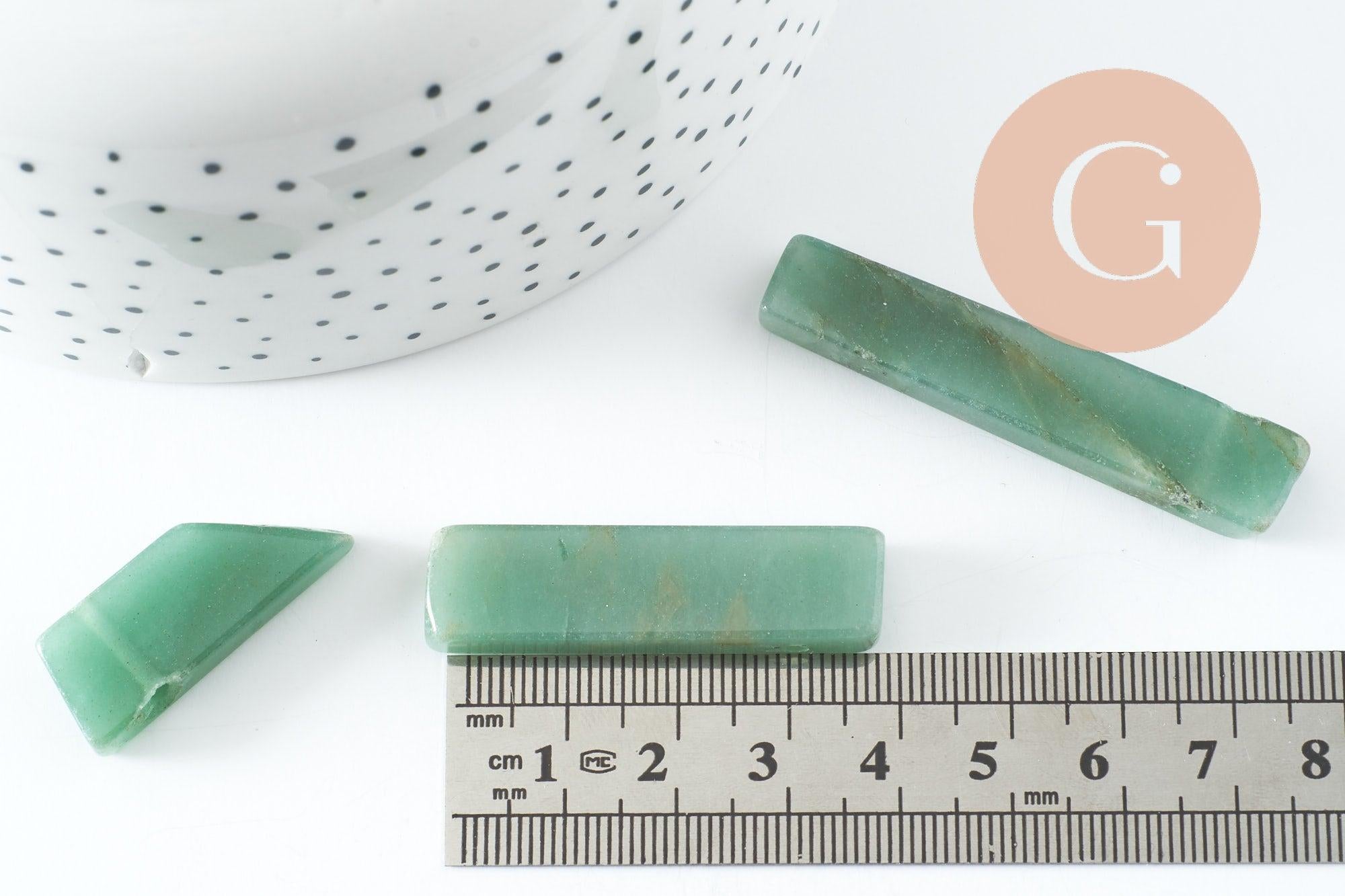 Pendentif long aventurine 15-70mm, x2 G2354