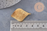 Pendentif losange plein laiton brut brossé 36mm, x2 (G10964)