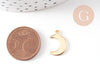 Pendentif lune acier 304 inoxydable doré 15.5mm, x5 (G2896)