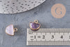 Pendentif lune améthyste,pendentif bijoux,pendentif pierre, pierre naturelle,amethyste naturelle,pendentif pierre,13.5mm x1 -G6309