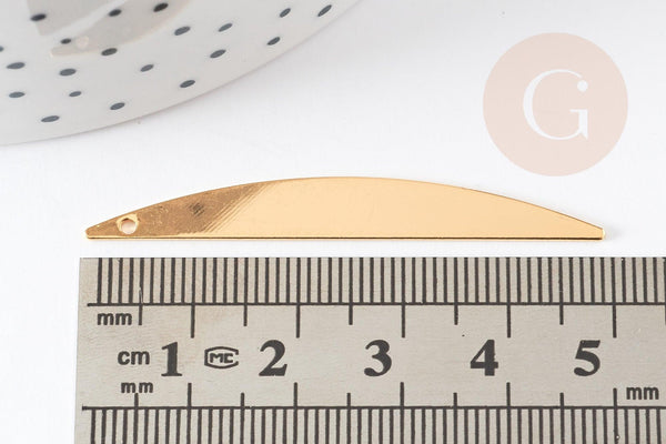 Pendentif lune doré 16K 50mm, x2 (G2652)