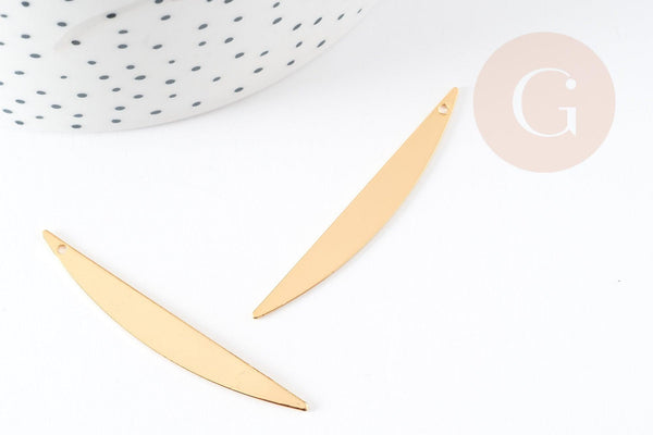 Pendentif lune doré 16K 50mm, x2 (G2652)