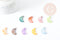 Pendentif lune en nacre multicolore support cuivre argenté 28.5mm, pendentif lune coquillage bijoux DIY x1 G9155