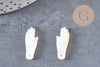 Pendentif main nacre blanche naturelle 21.5mm, x1 (G3937)