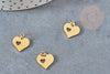 Pendentif médaille coeur acier 304 inoxydable doré 12mm, x1 (G2993)