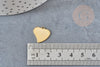 Pendentif médaille coeur acier doré 15.5mm, x1 (G4923)