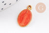 Pendentif médaille ovale Vierge Marie émaillée 17.5mm x1 AVEC DEFAUT (G8839-D)