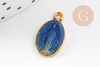 Pendentif médaille ovale Vierge Marie émaillée 17.5mm x1 AVEC DEFAUT (G8839-D)
